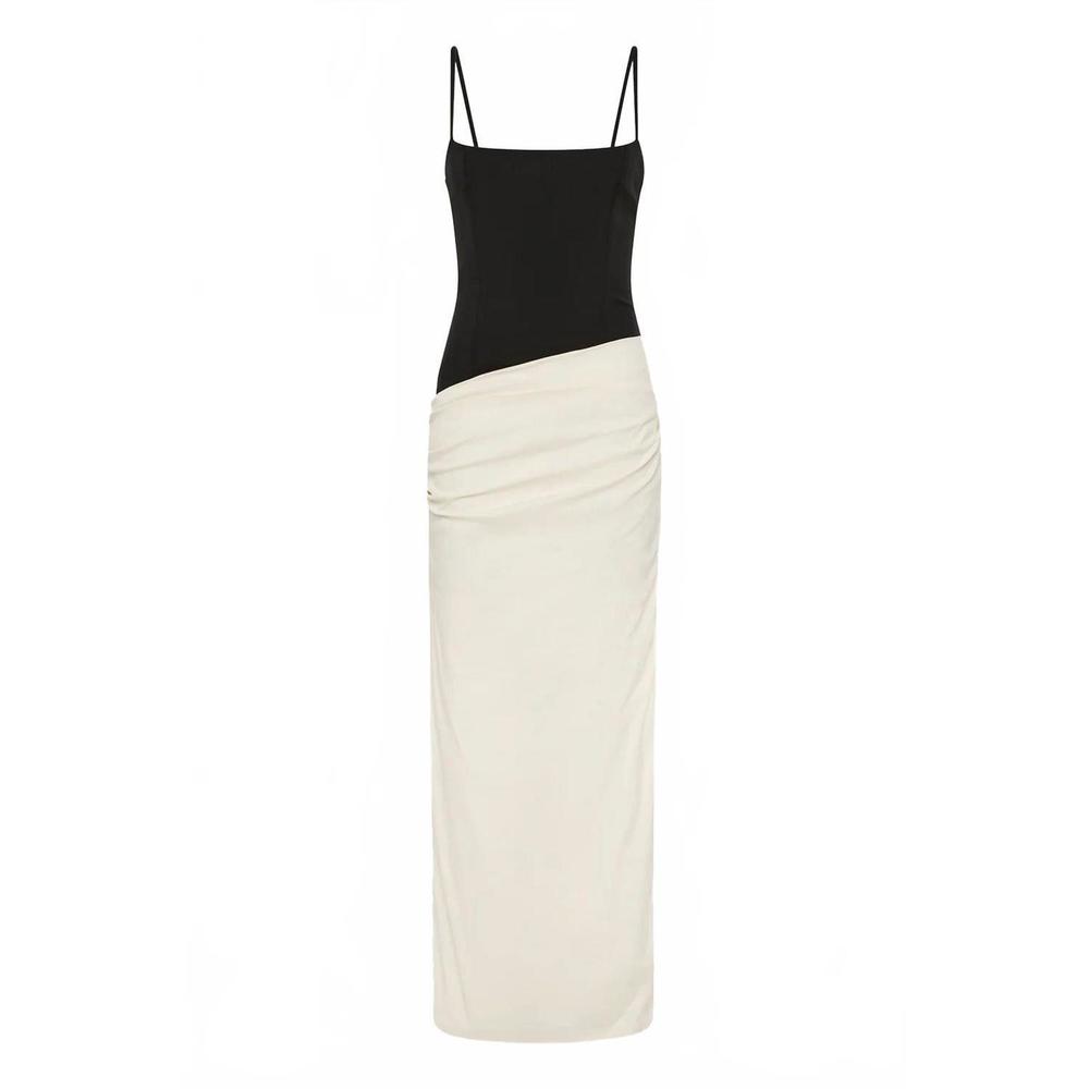NEW SIR. florent bodice maxi dress in monochrome - Picture 4 of 4